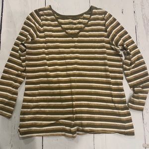 Lane Bryant striped stretch long sleeve shirt